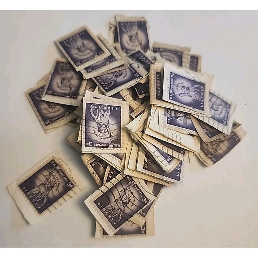 82 Rare US Postage Stamps 3 Cent Liberty Used Purple Lady Statue Of Liberty